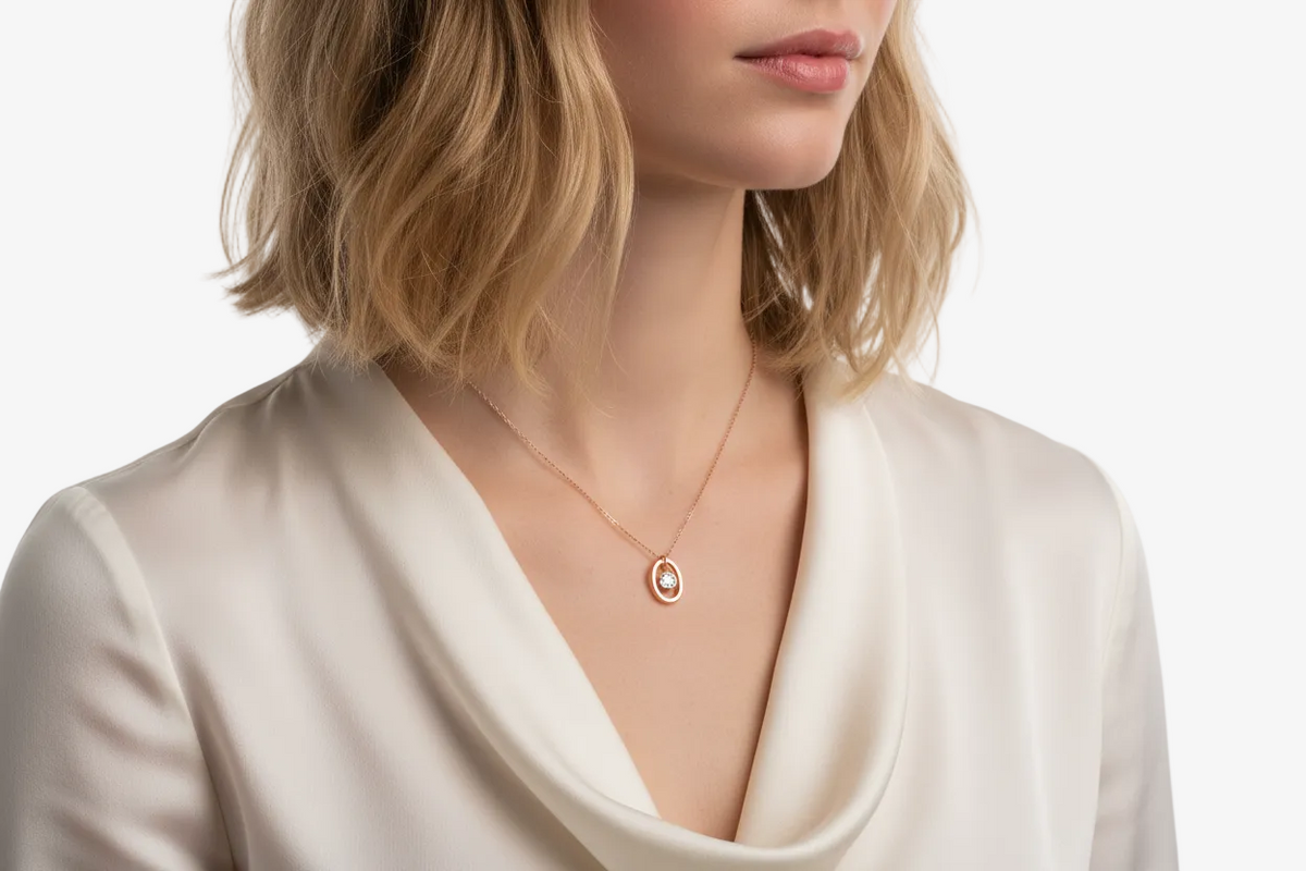 Medium Weight Rose Gold Pendant Necklace