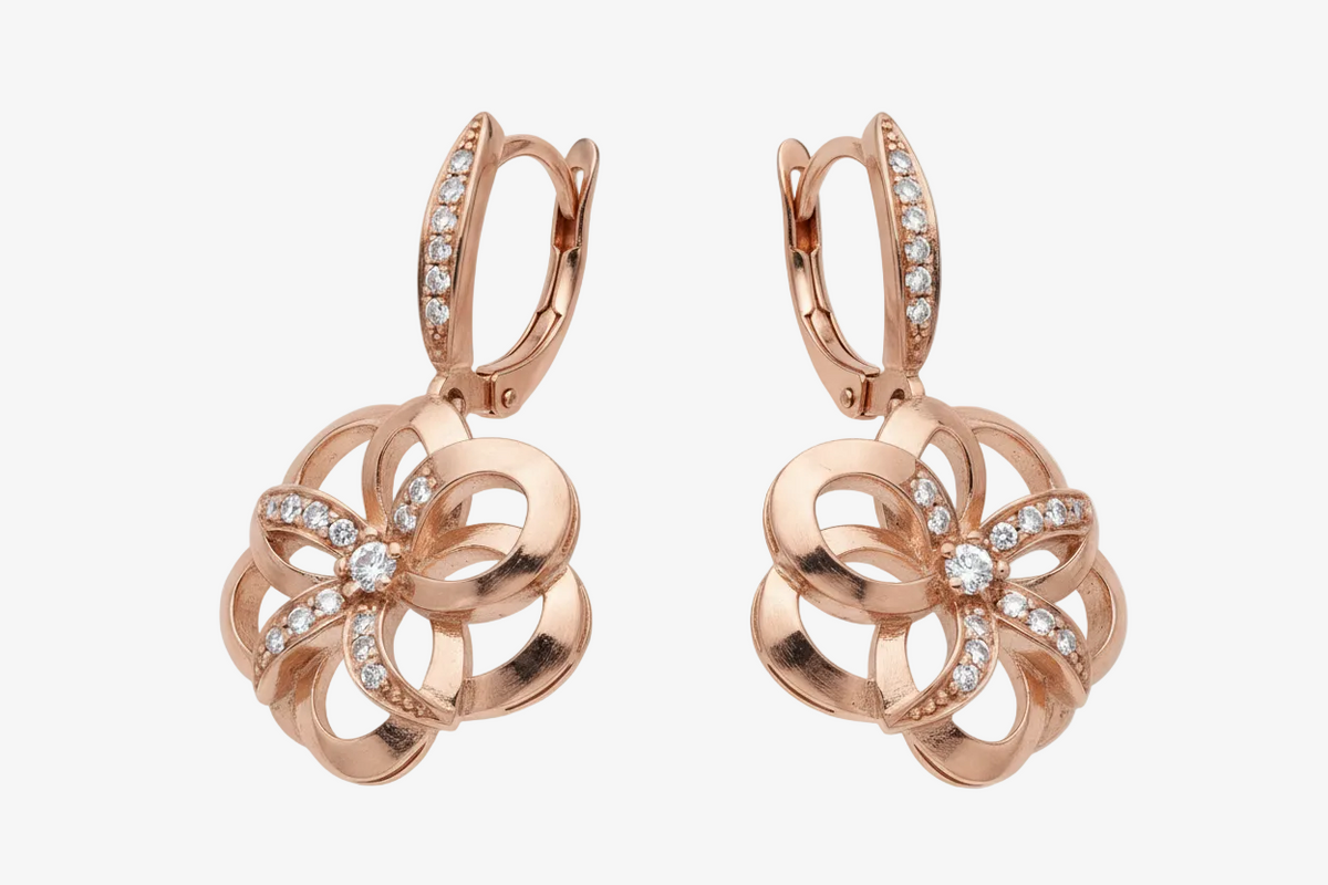 Elegant Rose Gold Stud Earrings