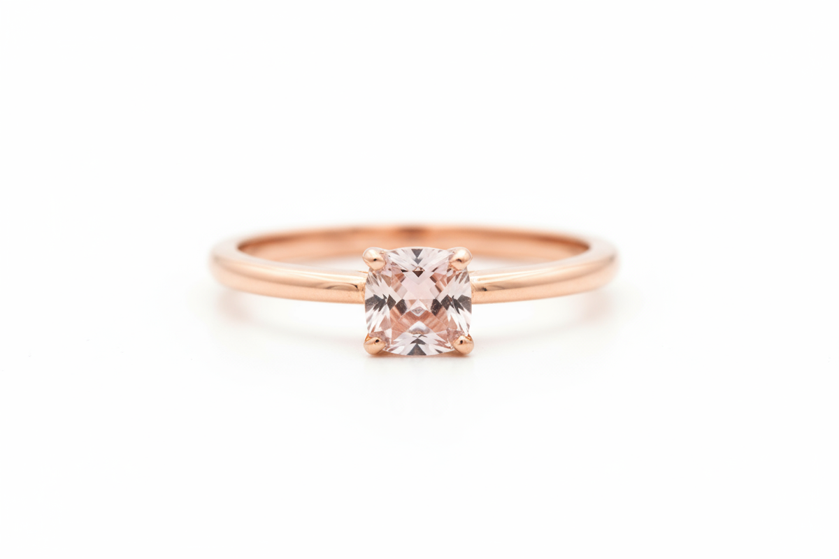 Rose Gold Ring with Gemstone Accent