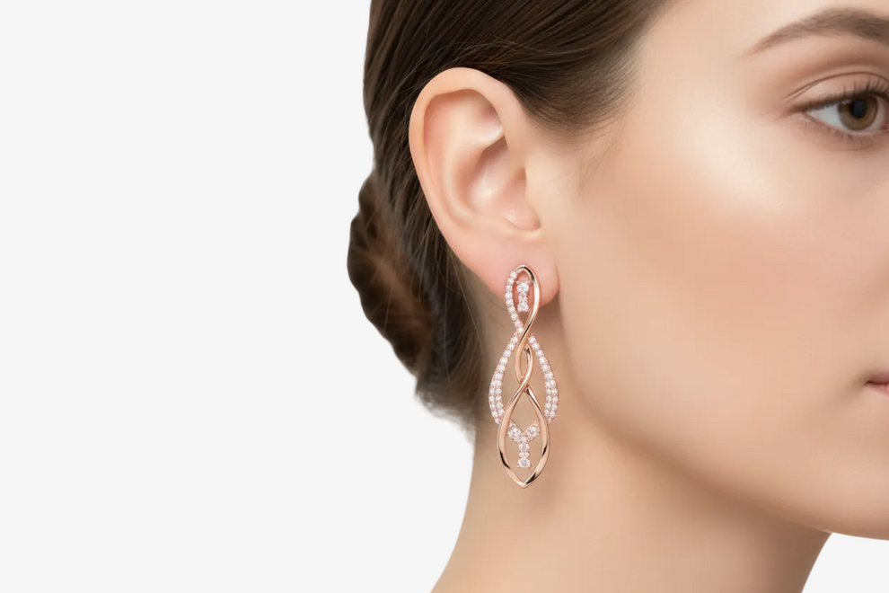 Elegant Rose Gold Stud Earrings