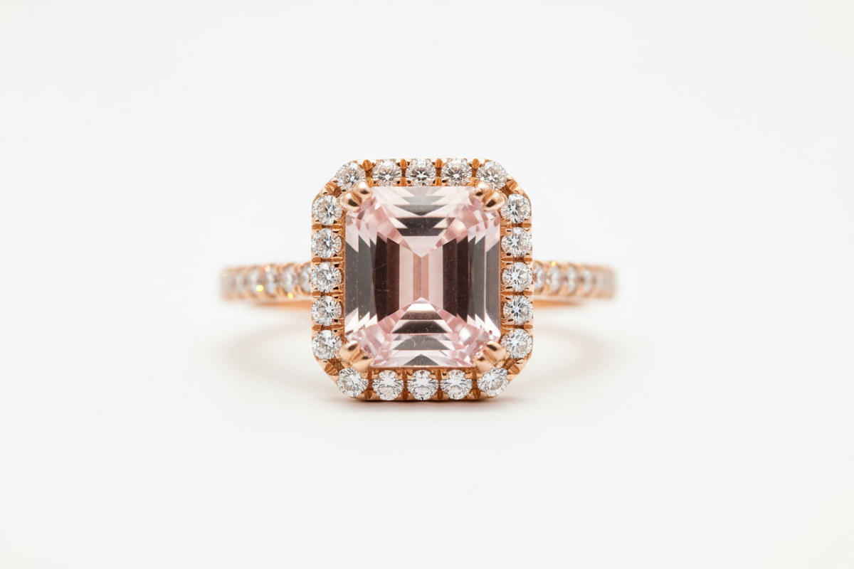 Rose Gold Ring with Gemstone Accent